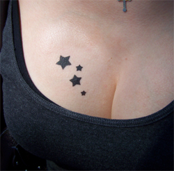 Kinder Tattoo Mit 3 Sterne Auf Der Brust Kinder Erwachsenen Airbrush Spass Tattoos