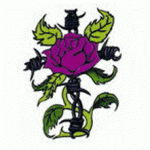 Piratenkreuz mit Rose