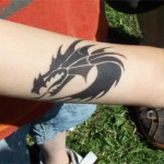 Airbrush Drachen als Tattoo