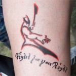 Tolles Airbrush Tattoo mit Spruch