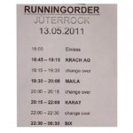 JüterRock Running Order