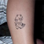 Airbrush Tattoo am Bein