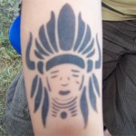Indianer als Spass Tattoo