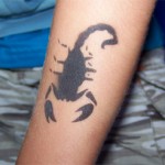 Scorpion als Airbrush Tattoo