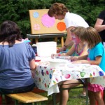 Kinderschminken beim Parkfest in Zabeltitz