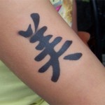 Chinesische Schriftzeichen als Airbrush Tattoos